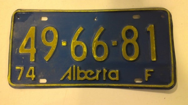 1974 Alberta Farm License Plate for sale