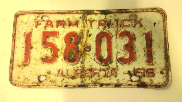 1956 Alberta Farm License Plate for sale