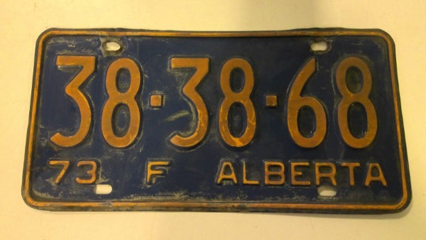 1973 Alberta Farm License Plate for sale