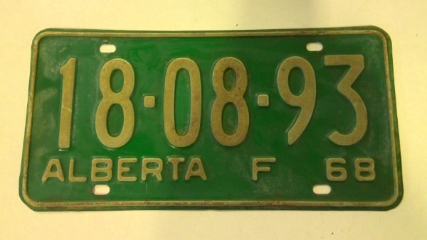 1968 Alberta Farm License Plate for sale