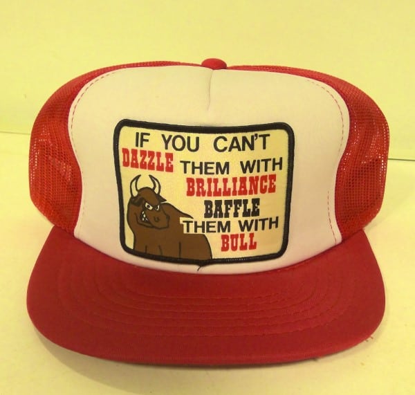 If you can't Dazzle them with Brilliance Baffle the with Bull - Vintage Snapback Hat for sale