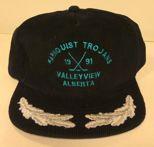 1991 Farnquist Trojans Valleyview Alberta Hockey Snapback Hat for sale