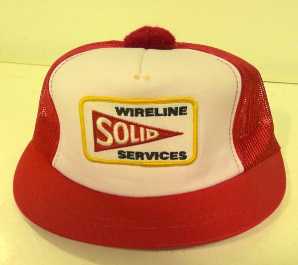 Vintage Solid Wireline Services Snapback Hat with Pompom for sale