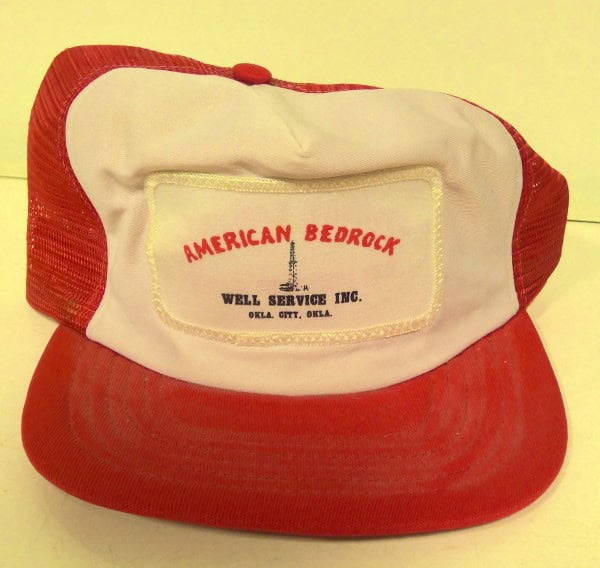 Vintage American Bedrock Well Services Oklahoma Snapback Hat for sale