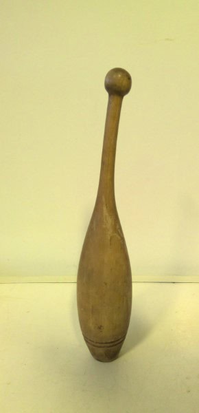 Antique Primitive Wood Bowling Pin for sale