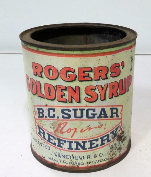 Vintage 5 LB Rogers' Golden Syrup Tin (Old Factory Smoke Version) for sale