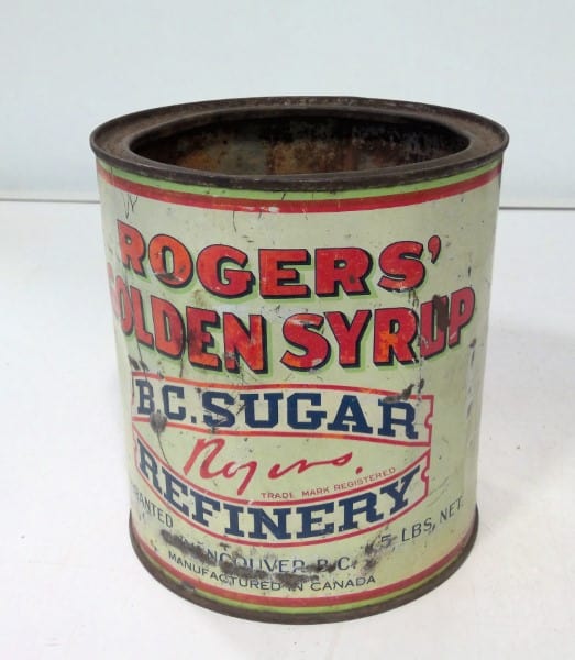 Vintage 5 LB Rogers' Golden Syrup Tin (Old Factory Smoke Version) for sale