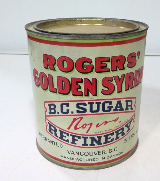 Vintage 5 LB Rogers' Golden Syrup Tin (Old Factory Smoke Version) for sale