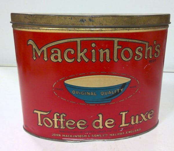 Antique Mackintosh's Toffee de Luxe 5 Lb Large Canadian Tin for sale