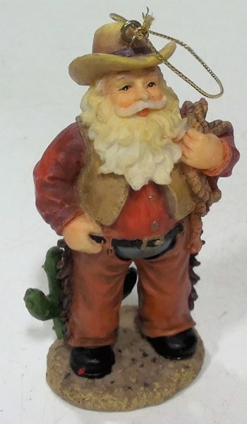 Western Cowboy Santa Ornament for sale on Hein Ventures' online store