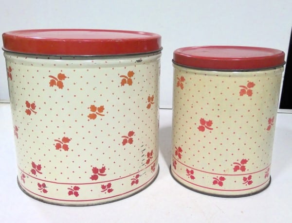 Vintage Empeco Corp of New York Kitchen Tin Canister Set of 2 for sale