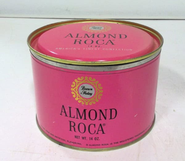 Vintage Brown & Haley Almond Roca Confectionary Tin for sale