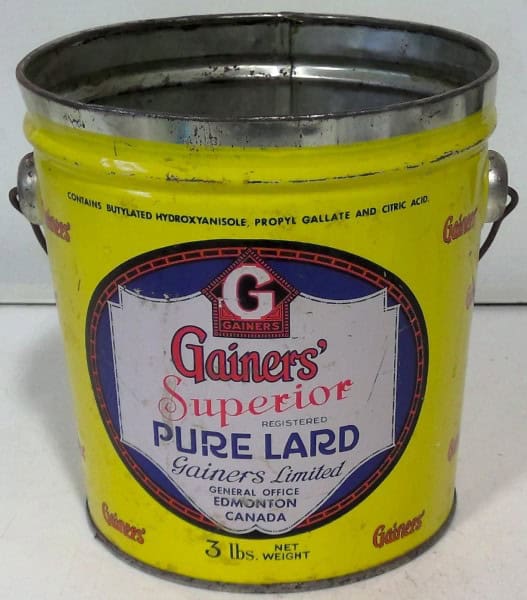 Gainers' Pure Lard Tin for sale on heinventures.ca