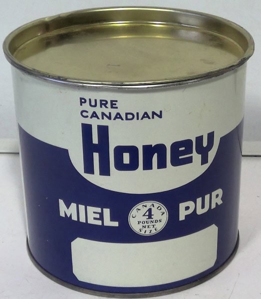 Blue Pure Canadian Honey 4 lb Tin for sale on heinventures.ca