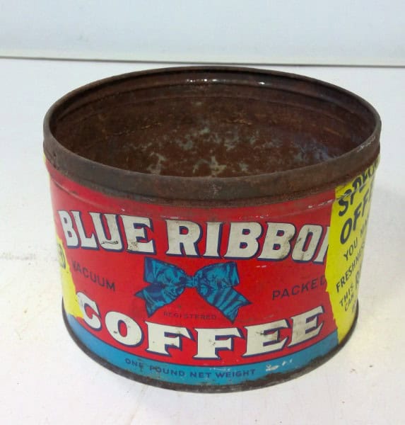 Vintage Blue Ribbon 1 LB Coffee Tin for sale