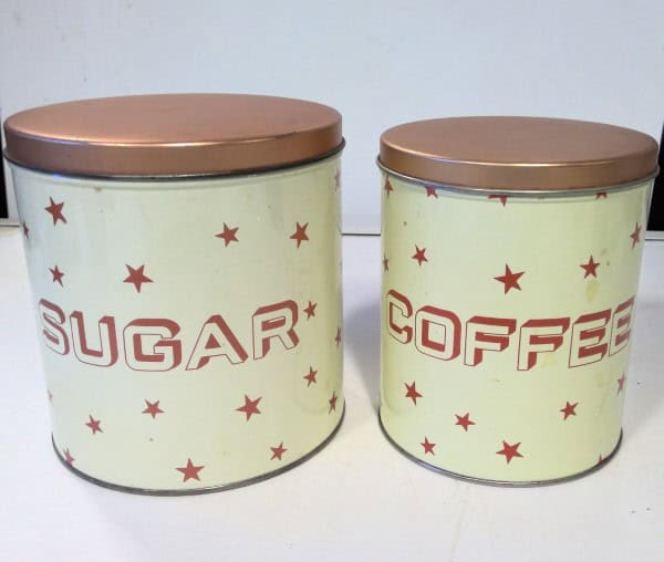 Vintage GSW Kitchen Canisters for Coffee & Sugar for sale