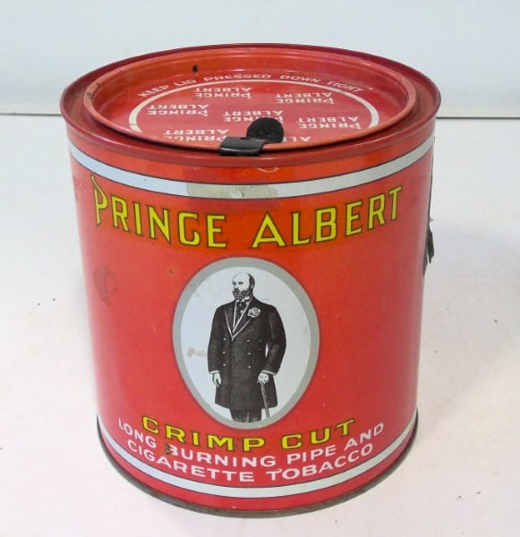 Prince Alberta Crimp Cut Tobacco Round Can for sale