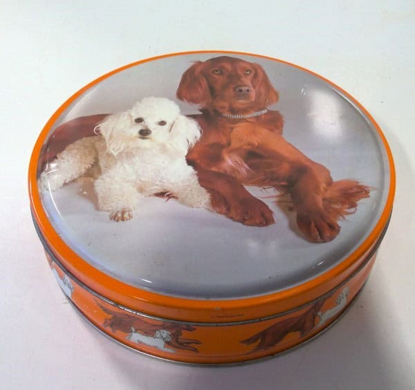 Vintage "Companions" Dogs themed Biscuit Tin for sale