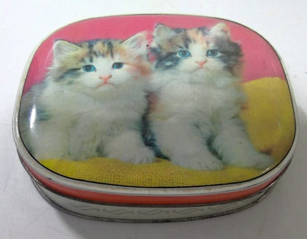 Vintage Edward Sharps Candy Tin With Kittens for sale