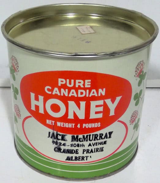 Pure Canadian Honey 4 lb White Tin for sale on heinventures.ca