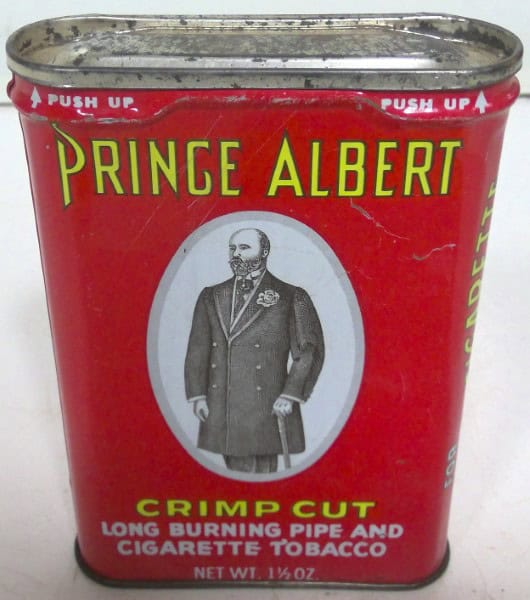 Red Prince Albert Crimp Cut Tobacco Tin for sale on heinventures.ca