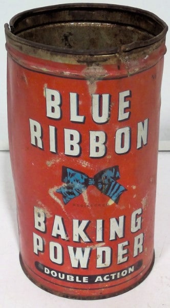 Blue Ribbon Baking Powder Tin for sale on heinventures.ca