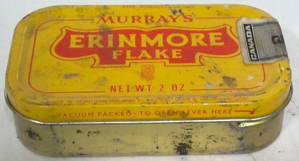 Murray's Erinmore Flake Pipe Tobacco Tin for sale on heinventures.ca