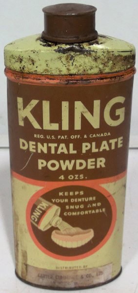 Kling Dental Plate Powder Tin for sale on heinventures.ca