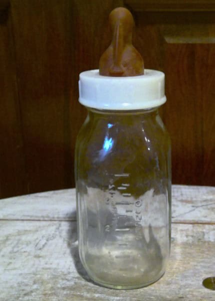 Vintage Curity Sure Grip Glass Baby Bottle for sale