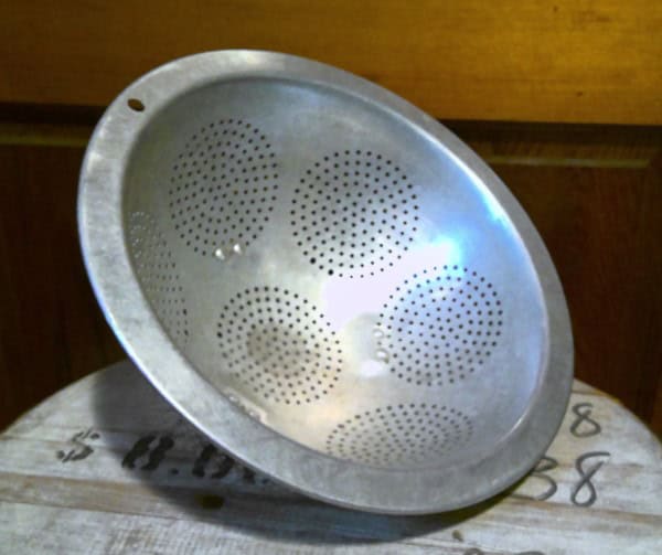 Vintage 3 Footed Aluminum Colander Stainer for sale