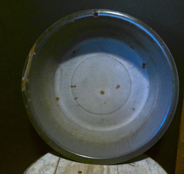 Vintage Large Grey Enamel Wash Basin Bowl for sale