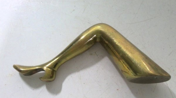 Vintage Solid Brass Woman's Leg Bottle Opener for sale