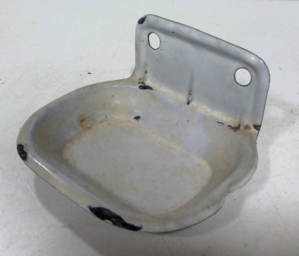 Vintage Enamel Wall Mount Soap Dish for sale