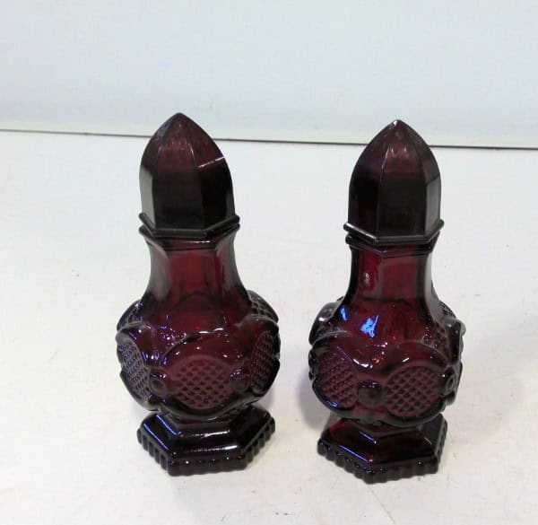 Set of Vintage Avon Ruby Red Cape Cod Salt and Pepper Shakers for sale