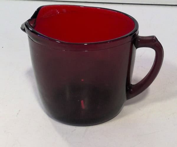 Vintage 1940s Anchor Hocking Ruby Red Glass Creamer for sale