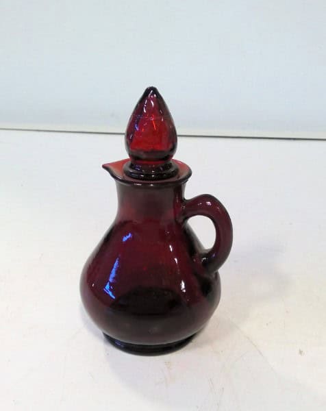 Vintage Avon Ruby Red Cruet, Glass Perfume Bottle with Stopper for sale