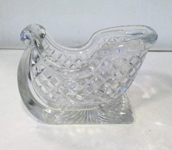 Vintage Crystal Christmas Sleigh Dish for sale on heinventures.ca