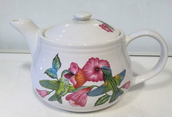 Vintage Ceramic Hummingbird Tea Pot for sale