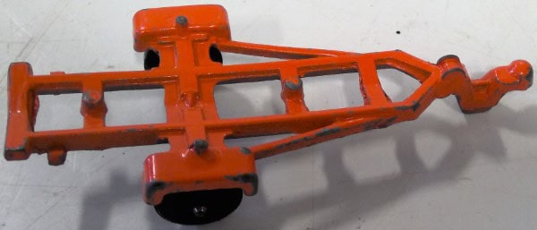 Vintage Orange Tootsie Toy Boat Trailer for sale on heinventures.ca