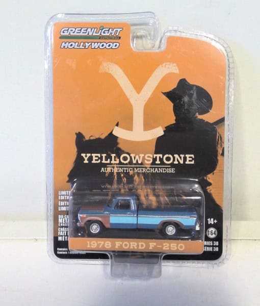 Greenlight 1:64 Yellowstone 1978 Ford F-250 Blue Pickup Truck Diecast Car for sale