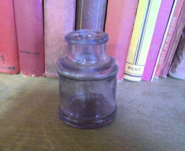 Antique Purple Glass Small Ink Bottle for sale