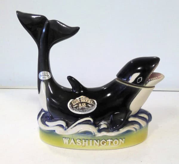 Vintage Ezra Brooks 1972 Washington Killer Whale Decanter for sale