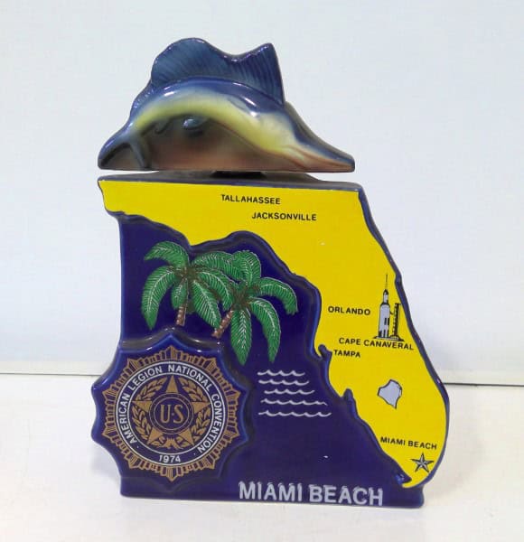 Vintage 1974 Ezra Brooks Miami Beach American Legion National Convention Decanter for sale