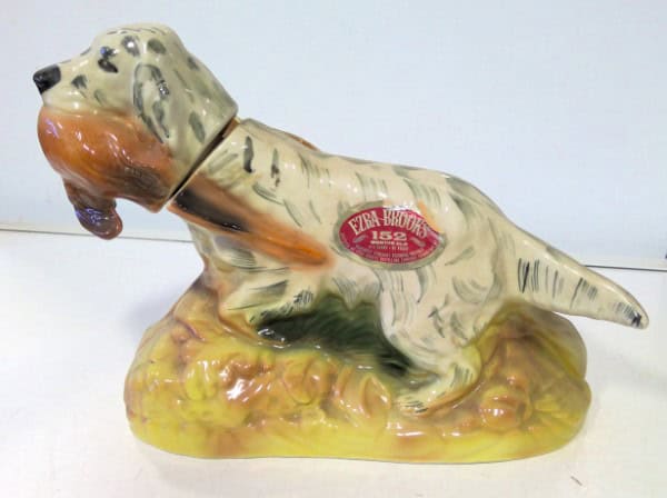 Vintage 1970 Ezra Brooks Bird Dog Decanter Bottle for sale