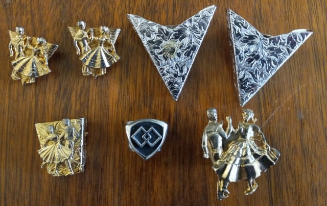 Lot of Seven Square Dancing Bolo Clips and Slides for sale on Hein Ventures' online store