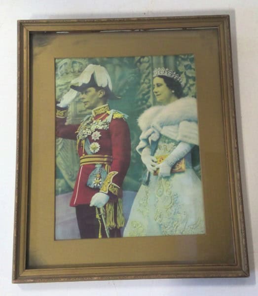 Vintage Framed Photo of King George VI and Queen Elizabeth's 1939 Royal Visit to Canada for sale