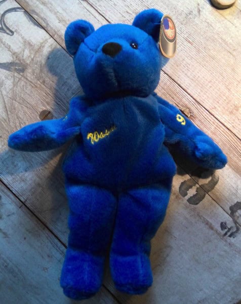 1999 Salvino's Bammers Wayne Gretzky Blue Bear Plush Toy for sale