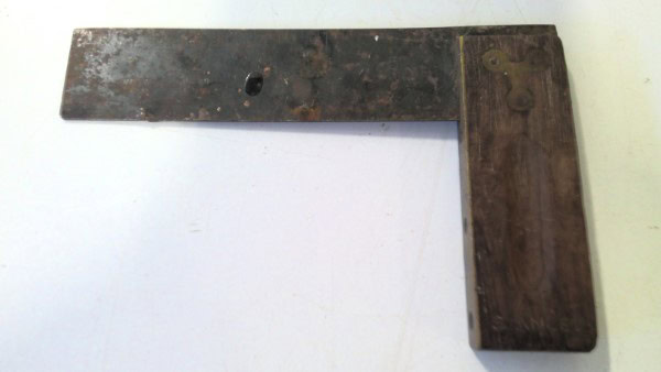 Vintage Stanley No20 6" Square with Brass and wood handle for sale