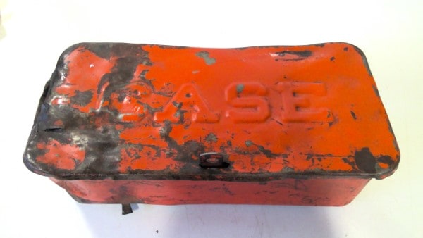 Vintage CASE Tractor Implement Pressed Steel Tool box. for sale