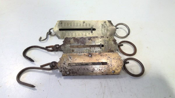 Lot of 3 Vintage Hanging Scales for sale